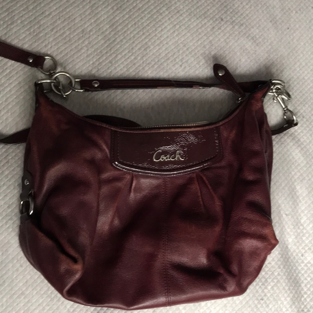Coach bag leather burgundy